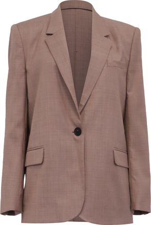 Isabel Marant Isabel Marant Etoile Single-Breasted Blazer with Pockets in Brown Wool