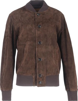 Tod's TodS Pre-owned Womens Bomber Jacket in Brown Suede - Mocha - Size EU 48 (Womens)