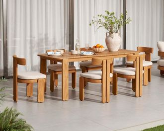 Castlery Eden Outdoor Dining Table, 78.7, Mahogany Wood, Brown, Durable