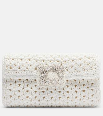 Roger Vivier Jeu De Fille embellished crochet clutch