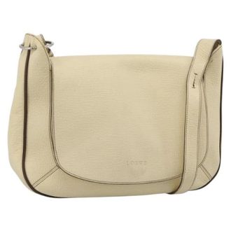 Loewe Pre-owned Shoulder Bag - Dames - Vintage Schoudertas - Beige - ONE Size - Leer - Vintage