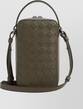 Bottega Veneta woven travel phone pouch and strap