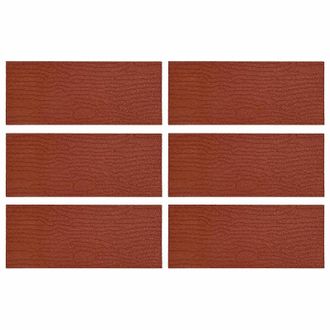 vidaXL Piedra Decorativa 6 Pcs Rojo 60,5 X 25 X 2 Cm Goma Vidaxl