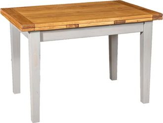 Biscottini International Mesa De Campo Extensible En Madera Maciza De Tilo Con Estructura Gris Envejecida Y Tablero Natural Made In Italy