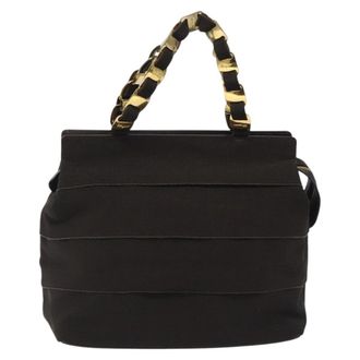 Ferragamo Vala Handbag Canvas Brown Canvas Handbag (Pre-Owned)