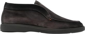 Santoni Dragon Suede Boots - Heren - Enkellaarsjes - Grijs - 42 1/2 EU - Leer - Schoenen