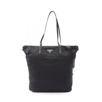Prada Black Nylon Saffiano Triangle Tote Bag (Pre-Owned)