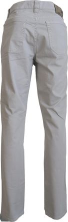 Jeckerson Mens Chinos Relaxed Fit Pants - Light Grey Cotton - Size 36 (Waist)