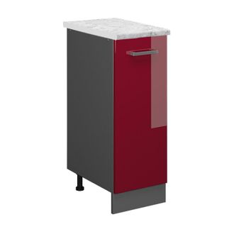 Vicco Armario De Farmacia R-line, Rojo Burdeos Alto Brillo, 30 Cm Et M&aacute;rmol