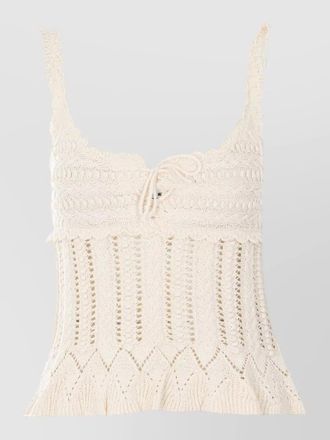Isabel Marant crochet knit top bow neck tie