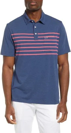 Vineyard Vines Edgartown Placed Stripe Polo in Moonshine at Nordstrom, Size Medium