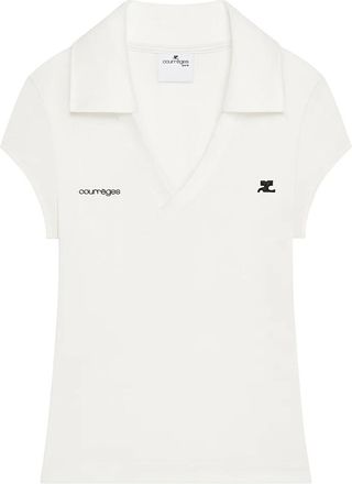 Courr&egrave;ges Sports Cropped Polo - Dames - Polos - Wit - M - Katoen - Tops