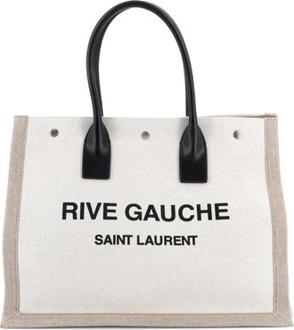 Saint Laurent Rive Gauche canvas kleine shopper - Beige