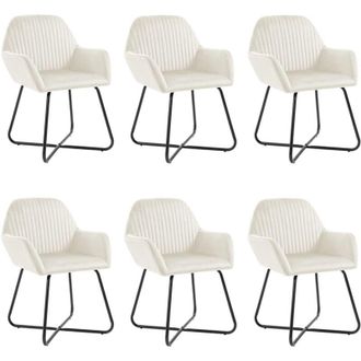 vidaXL Vidaxl - Sedie da Pranzo 6 pz Crema in Velluto