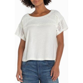Liverpool L.A. Lace Dolman Sleeve Top in Whipped Cream at Nordstrom, Size X-Small P
