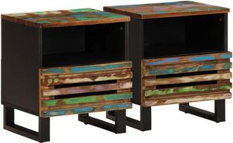 vidaXL Comodini 2pz 40x34x46 cm in Legno Massello di Recupero - Vidaxl