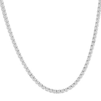 Pompeii3 24 Ct TW Round Cut lab Grown Diamond Tennis Necklace 14K White Gold 23