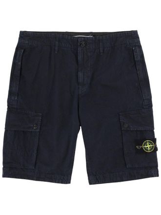 Stone Island Neutrals Logo Patch Flap Pockets Cargo Shorts