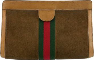 Gucci Brown Suede Clutch (Authentic Pre-Loved)