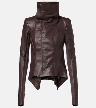 Rick Owens Naska asymmetric leather jacket