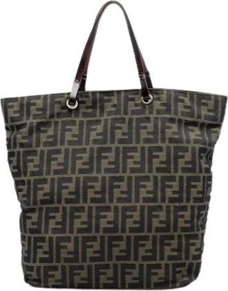 Fendi Pre-owned Tote Bags, female, Brown, Size: ONE SIZE Pre-owned Canvas Tote Bag