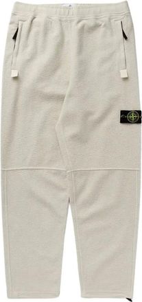 Stone Island Broeken, Heren, Wit, M, Katoen, Cotton Fleece Trouser