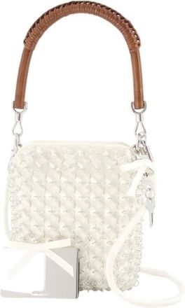 Self Portrait Crystal Chainmail Mini Bag - Dames - Handtassen - Beige - ONE Size - Satijn - Tassen