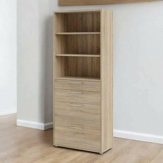 Dmora Dmora - Aparador Aritzo, Buf&eacute; De Sal&oacute;n, Aparador De Sal&oacute;n, Despensa De Cocina, 89x40 H222 Cm, Roble