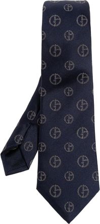 Giorgio Armani Cravatta a fantasia in seta - Blu