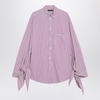 Balenciaga White/Plum Striped Shirt