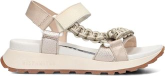 Hispanitas Schoenen, Dames, Beige, 41 EU, Leer, Sandalen met Platte Sleehak