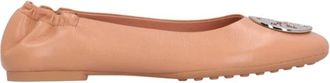 Tory Burch Tory Burch, Ballerinas, female, Beige, Size: 6 1/2 US Elegant Logo Ballet Flats
