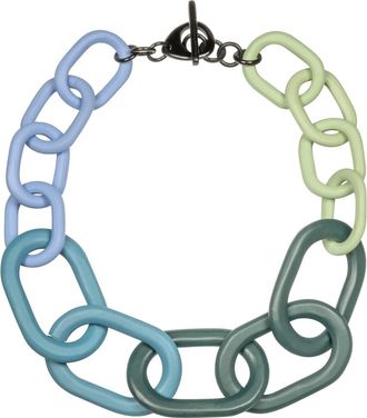 Sunshine Tienda Womens Color Block Link Necklace In Blue