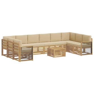 vidaXL Conjunto De Sof&aacute;s De Exterior 11 Pcs Y Beige 59 X 59 X 37 Cm Vidaxl
