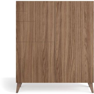 HERDASA Herdasa, Zapatero En Melamina, Modelo Malmo, 109x90x27, Color Nogal Velmore - Puertas Nogal Velmore