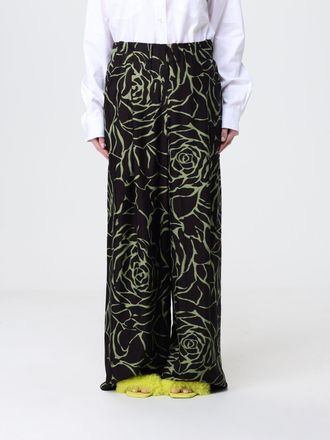 Dries Van Noten Floral Print Viscose Palazzo Trousers