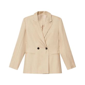 Isabel Marant Blazer - Dames - Jassen - Beige - Maat: S Zijde