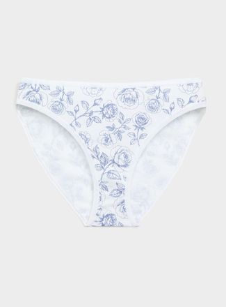 Miiyu Womens Elastic trim essential bikini panty 100% organic cotton