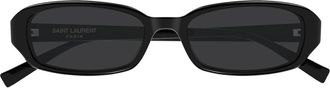 Saint Laurent Erin Zonnebril - Dames - Accessoires - Zwart - Maat: 52 MM Nylon