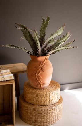Kalalou Terracotta Urn With Vine Detail