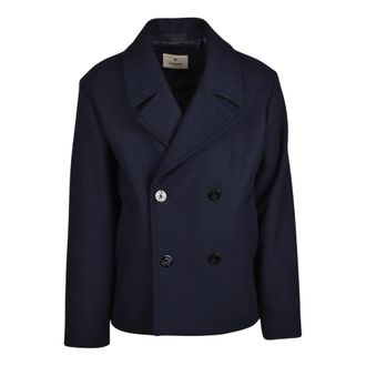 Jack & Jones Peacoat - Heren - Mantel - Blauw - XL - Wol - Jassen
