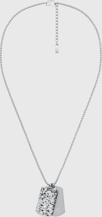 Diesel Stainless Steel Dog Tag Necklace - Necklaces - Unisex - Silver