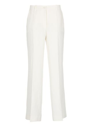 P.A.R.O.S.H. Ivory Raisa26 Linen-Blend Chino Pants