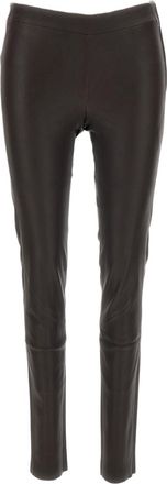 Arma Brown Stretch Nappa Leather Legging Pants