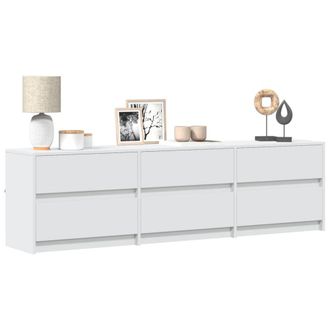 Berkfield Home TV Cabinet with LED White 180x34x50 cm Engineered Wood | Size: 180 x 34 x 50 cm