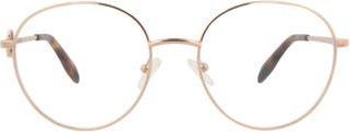 Alexander McQueen 55mm Round Optical Glasses in Gold Gold Transparent at Nordstrom Rack