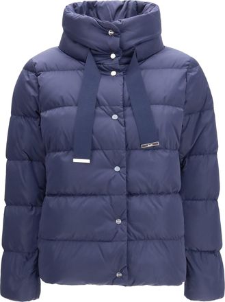 Herno Womens Down Jacket Satin New Blue Polyester Puffer