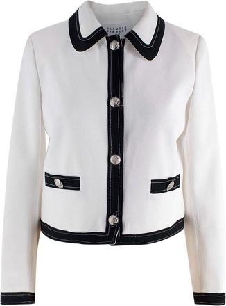 Claudie Pierlot White Contrast Trim Jacket Size XS