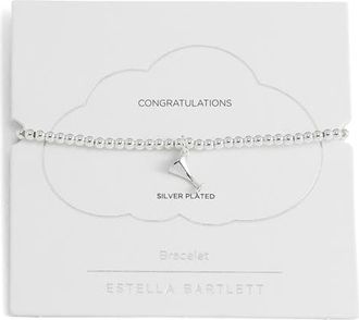 Estella Bartlett Sienna Martini Glass Beaded Stretch Bracelet in Silver at Nordstrom