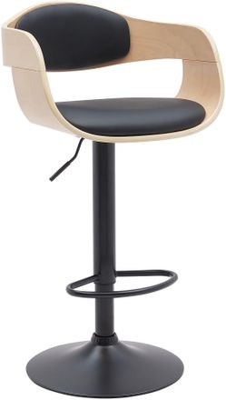 Clp Clp - Taburete De Bar Kingston Con Base Met&aacute;lica Natural/negro Simil Cuero